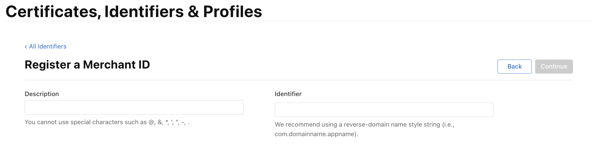Register Apple Merchant ID