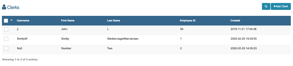 List of Clerks in the Clerks Section