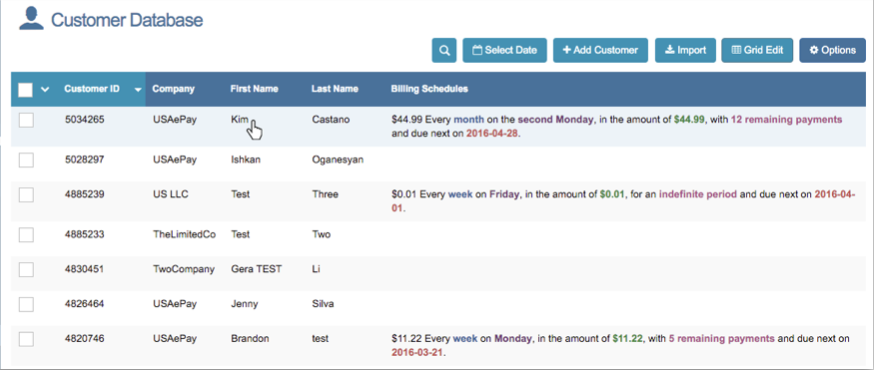 Customers Edit Profile