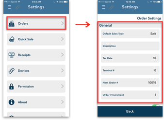 Itemized Order Settings